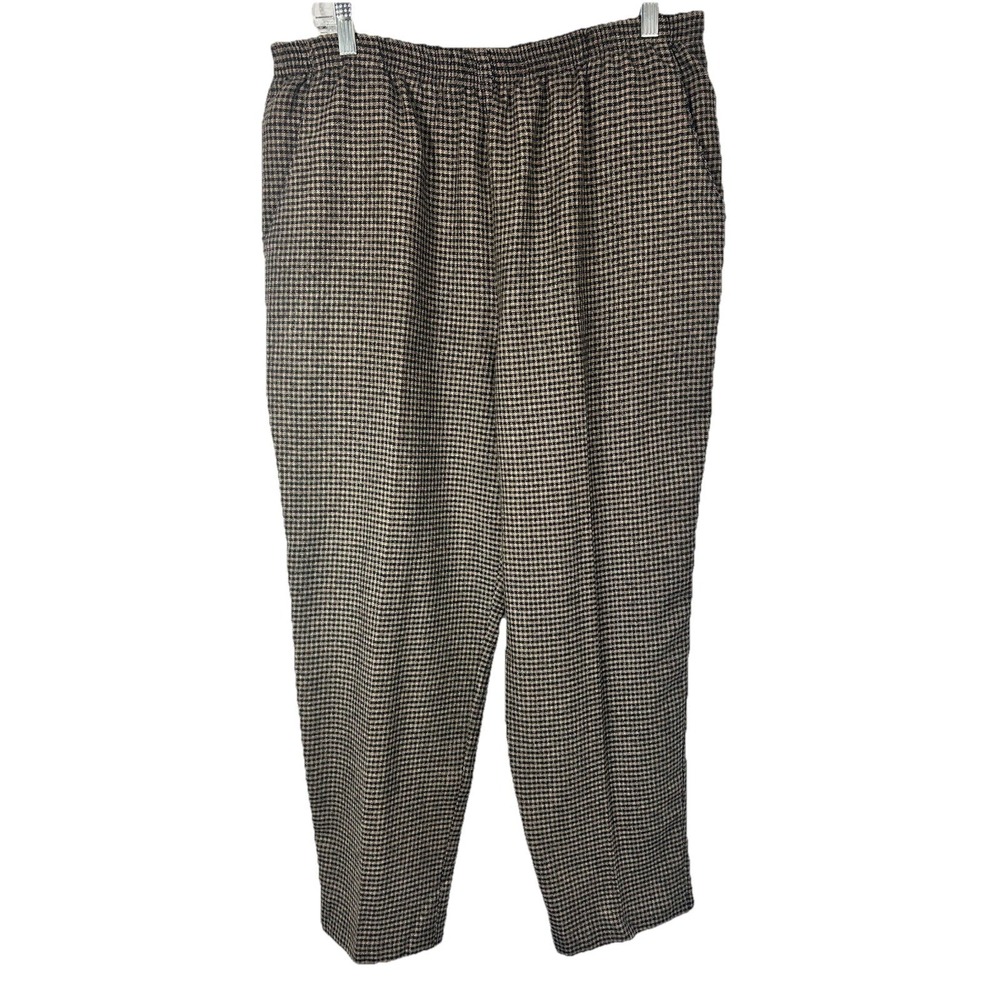 BRIGGS Women's Pull On Plaid Pants Size 16 Pockets Preppy Heritage Classic